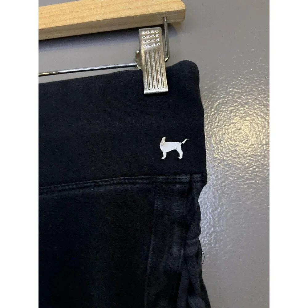 PINK Victoria's Secret Leggings Womens Medium Black Yoga Lattice Cutout - Picture 5 of 8